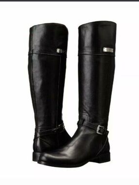 Coach Micha Calf Black Tall Leather Riding Boots